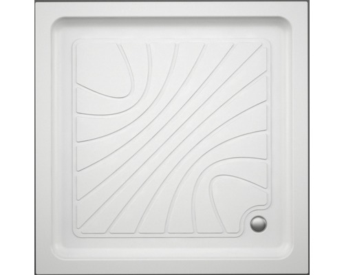 Cădiță de duș pătrată Belform Logos 80x80x14 cm acril alb 27CB0091 incl. sifon și racord flexibil