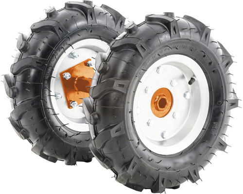 Două roți cu anvelope pentru motocultoare