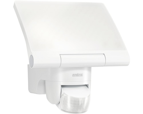 Proiector LED exterior XLED Home2 13,7W 1550 lumeni IP44, senzor de mișcare, lumină caldă, alb Lumină de exterior cu senzor și logo Steinel