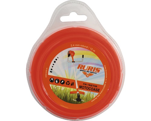Bobină motocoasă rotundă de 2,4 mm, 15 metri