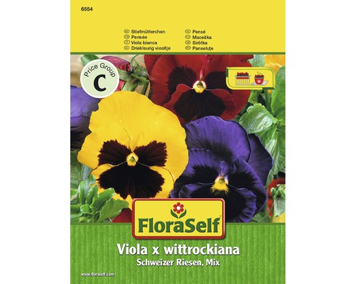 Semințe pentru flori FloraSelf, panseluțe 'Mix gigante elvețiene'-0