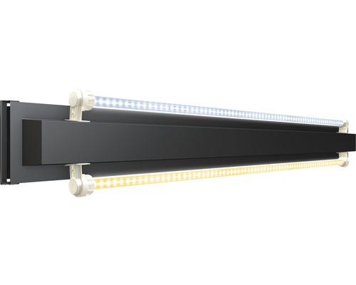 Lampă de acvariu cu două tuburi LED și suport negru