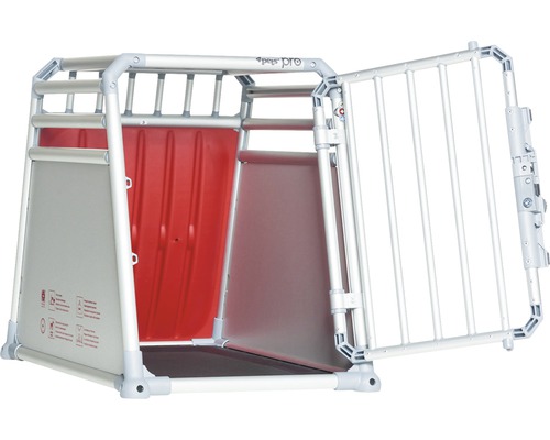 Cușcă pentru câini cu ușa deschisă pentru transport