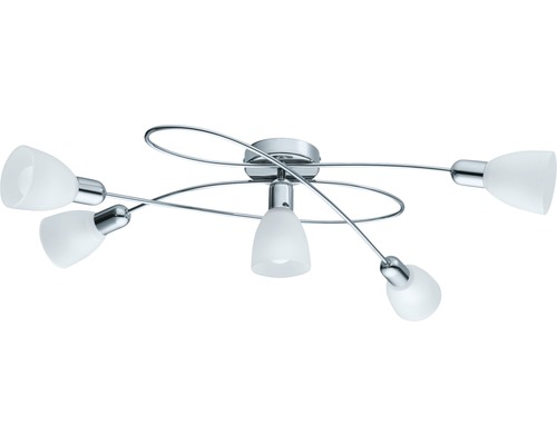 Lumină de plafon cu cinci brațe și abajururi