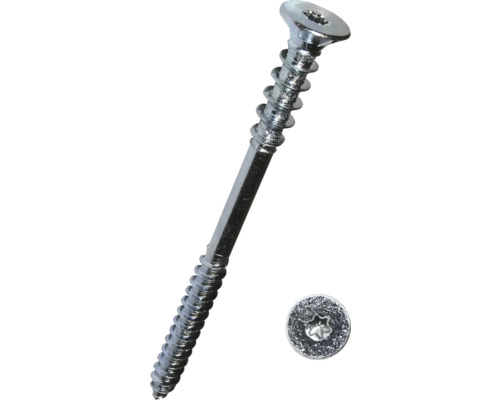 Holșuruburi de ajustare cu cap înecat Torx Dresselhaus 6x130 mm oțel zincat, 100 bucăți, pentru lemn-0