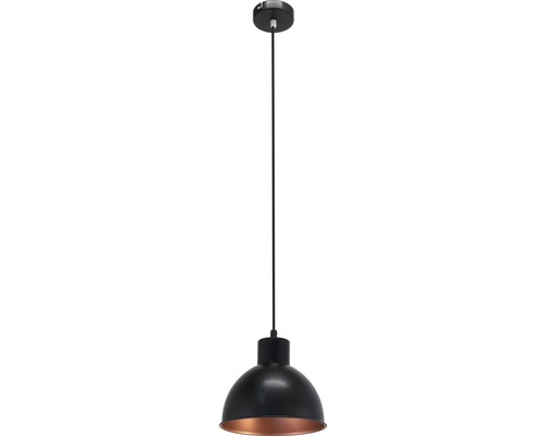Lampa suspendată neagră cu abajur metalic