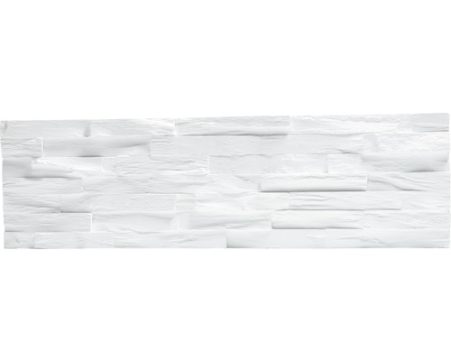 Panou decorativ UltraLight Benevento alb 18,5x57 cm Placare de perete albă cu aspect de piatră pentru interior