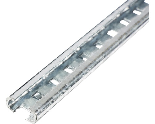 Șină zincată Dietzel 200cm pentru bride de tub rigid Șină de profil din metal cu decupaje
