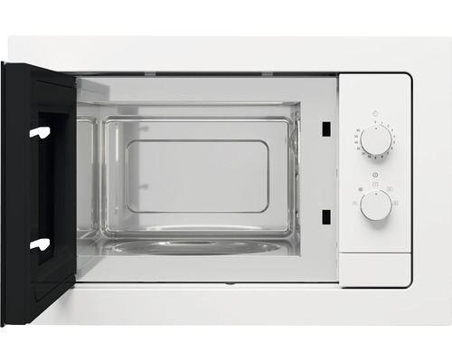 Cuptor cu microunde alb deschis cu butoane rotative