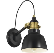Lampă de perete neagră cu accente de alamă