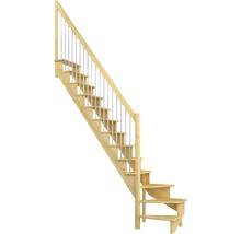 Scară din lemn cu balustradă și fusuri