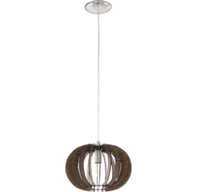 Lampa suspendată cu elemente de abajur din lemn