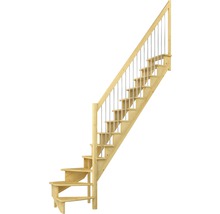 Scară din lemn cu balustradă