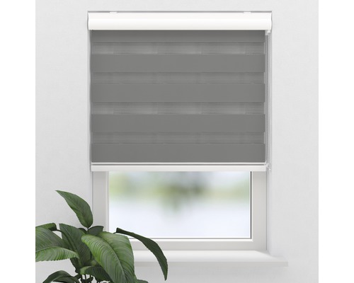 Rulou dublu Soluna D-R4 gri 105x175 cm, casetă albă | HORNBACH
