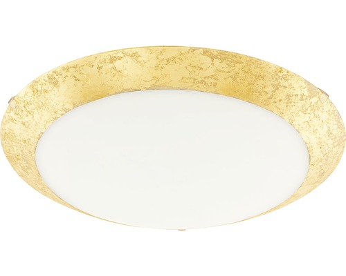 Plafonieră rotundă cu decor auriu