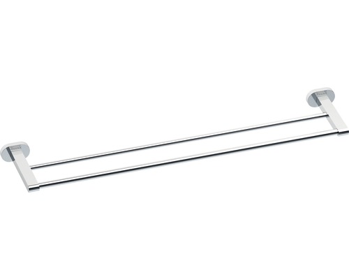 Suport prosop baie Ravak Chrome, tip bară, cu 2 brațe, 65 cm, crom lucios Suport dublu metalic pentru prosoape pentru baie