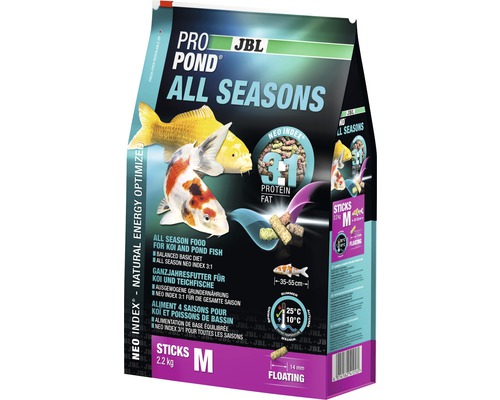 Hrană pentru toate anotimpurile JBL ProPond All Seasons Mărime M, 2,2 kg-0