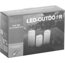 Ambalaj set de 3 lumânări LED de exterior cu telecomandă