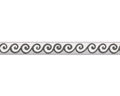 Bordură decorativă autoadezivă 0346-1 Only Borders Waves negru/alb 5 m x 5 cm