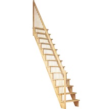 Scară din lemn cu economie de spațiu și balustradă