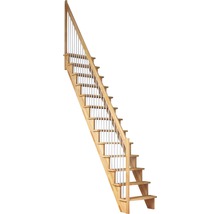Scară din lemn cu balustrade metalice