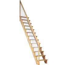 Scară din lemn cu balustradă metalică