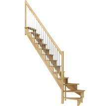 Scară din lemn cu balustradă metalică