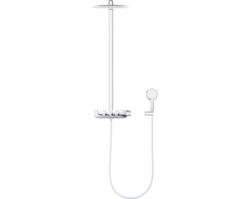 Sistem de duș cu termostat Grohe Rainshower Smartcontrol Duo 360, duș fix Rainshower Duo 360, pară duș 2 funcții, crom