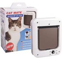 Ușă acces pisici Cat Mate ELITE cu microcip 17,3x19,8 cm alb-thumb-0