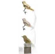 Trei păsări de sticlă cu clips pentru decorare