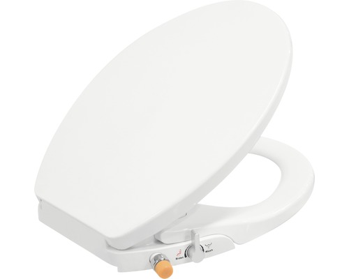 Capac WC cu funcție de bideu form&style, închidere lentă, alb, 47,3x37 cm Scaun de toaletă cu funcție de bideu