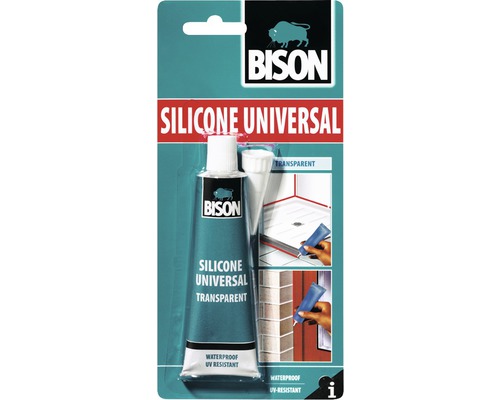 Silicon universal Bison transparent 60 ml Silicon universal Bison, transparent, rezistent la apă și UV