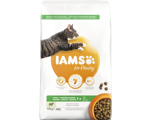 Iams for Vitality hrană uscată cu miel pentru pisici adulte de la un an, 10 kilograme