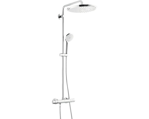 Sistem de duș cu termostat Grohe Euphoria XXL 310, duș fix metalic Rainshower Cosmopolitan 310, pară de duş Euphoria 110 Massage - 3 funcții, crom