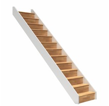 Scară din lemn cu balustradă albă