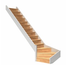Scară de economisire a spațiului din lemn cu laterală albă