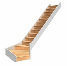 Scară din lemn cu balustradă albă