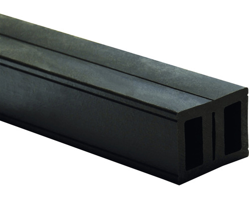 Fundație terasă Konsta WPC 3000x55x40 mm negru Profil din plastic cu două camere