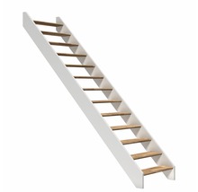 Scară din lemn cu balustradă albă