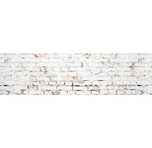 Zid din cărămidă cu vopsea albă