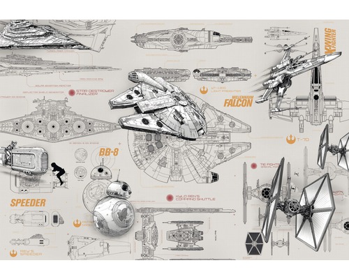 Fototapet hârtie 8-493 Disney Edition 4 Star Wars Blueprints 368x254 cm