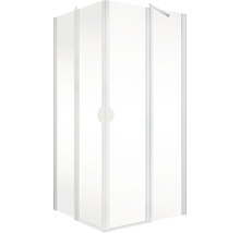 Cabină de duș pătrată Schulte Lugano, 80x80x180 cm, sticlă securizată transparentă, profil alb-thumb-1