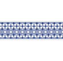 Fundal decorativ de faianță cu model de romburi și elemente florale