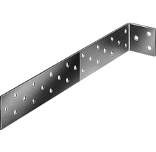 Conector unghiular din metal cu găuri pentru fixare