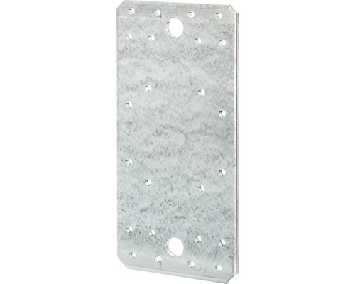 Placă perforată de îmbinare lemn Alberts 190x90x3 mm, oțel zincat Sendzimir Conector metalic cu găuri pentru șuruburi și cuie