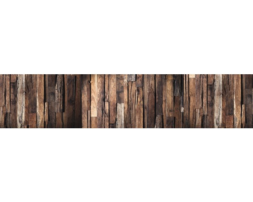 Panou bucătărie mySpotti Splash Rustical Wood folie PVC rigidă 280x60 cm Placare perete din panouri de lemn