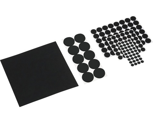 Set protecții autoadezive pentru mobilier Meister, pâslă + plastic negru, 131 piese-0
