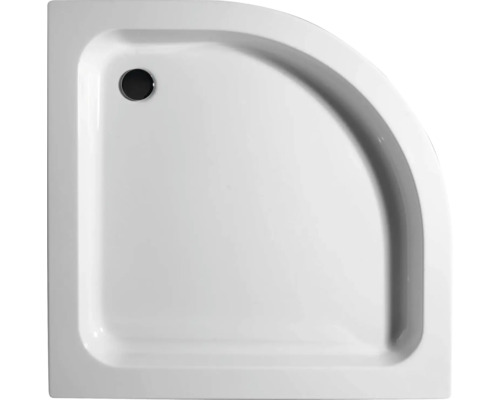 Cădiță de duș albă cu formă de sfert de cerc