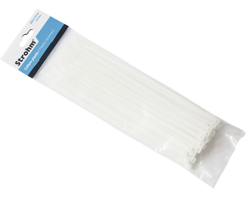 Pachet de coliere de plastic Strohm, 250 x 4,8 milimetri, 50 bucăți