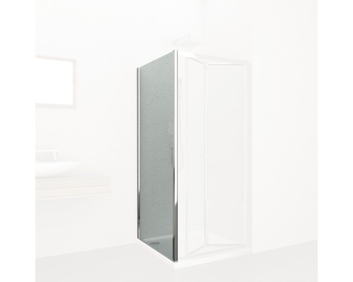 Perete lateral duș Sanotechnik Elite, 90x195 cm, sticlă clară tratată easy-clean, profil crom